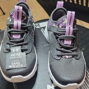 Under Armour Kids' Gray and Purple Sneakers